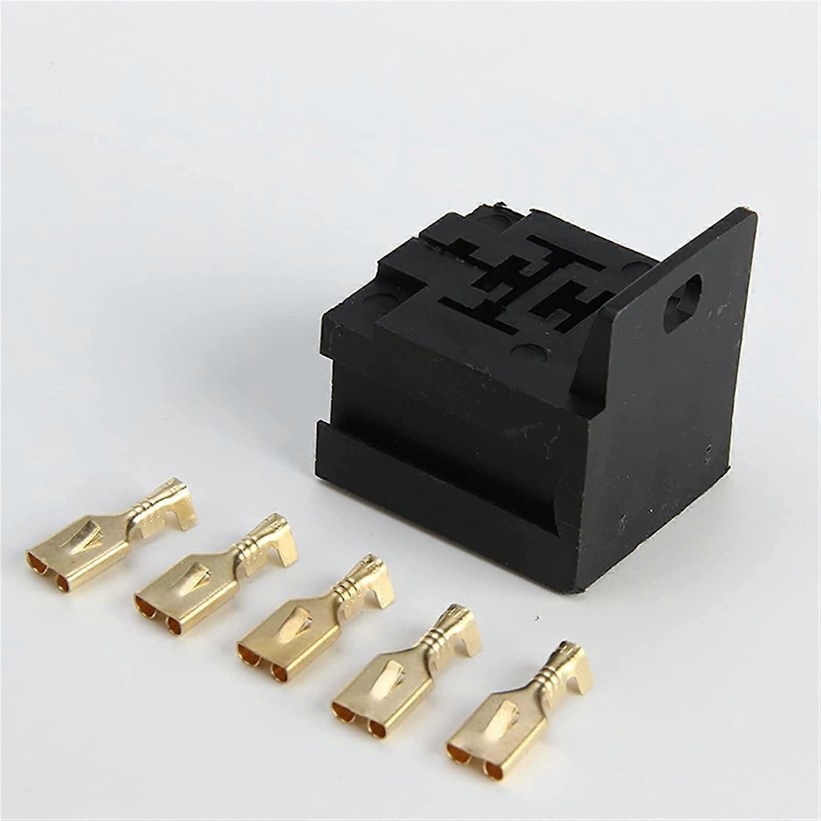 Relay Socket with Terminals, Auto Relay Base for MCU Control, Stable Performance, 5pcs Set
