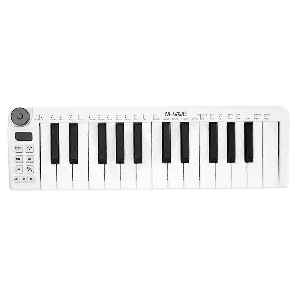 M-VAVE SMK-25 Mini MIDI Keyboard 25 Velocity-Sensitive Keys Professional Mini Controller for Keyboard Music Arrangement White