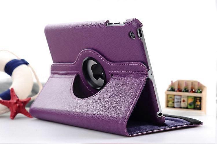 Case For Ipad Pro 9.7 2016 Purple Litchi Texture Rotating Support Adjustable Sleep Stand