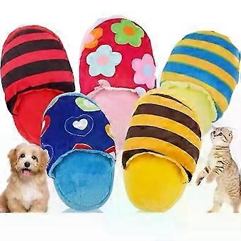 Jouets pour animaux de compagnie, peluche couineur en forme de pantoufle, jouet à mâcher pour chiots et chats, amusant, pour l'entraînement en extérieur