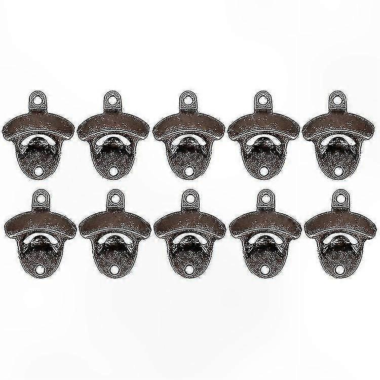 10 Pack Wall Mounted Bottle Openers for Beer, Durable Hanging Design