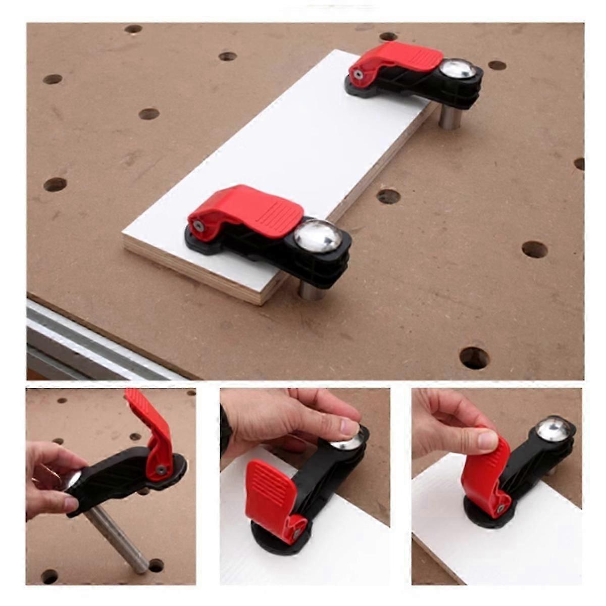 2Pc Workbench Dog Holes Quick Acting Hold Down Clamp Fixed Tool-19mm