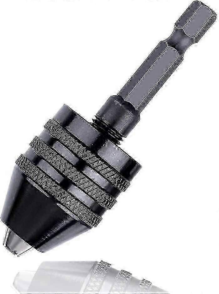 Keyless Drill Chuck, Hex Shank Quick Change Chuck Conversion Tool Electric Screwdriver Impact Driver Adapter Converter(2pcs, Black)