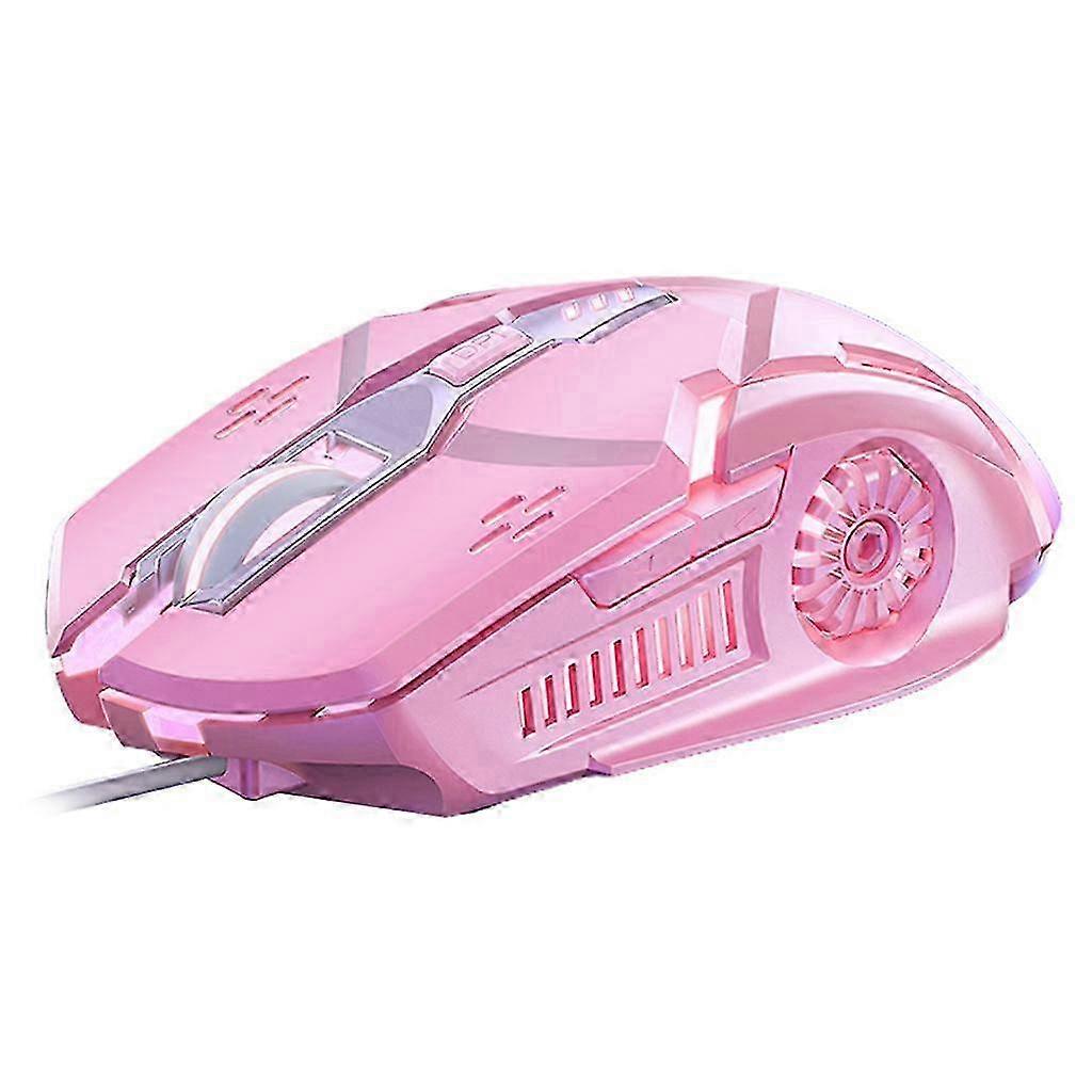 Wired Mouse X-button Colorful Luminous Gaming Mechanical Mouse White