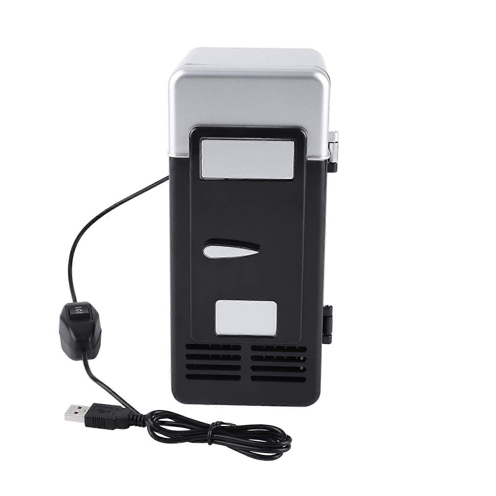 Mini USB Fridge Cooler and Warmer, USB Powered Rapid Cooling for Drinks, 21cm Black