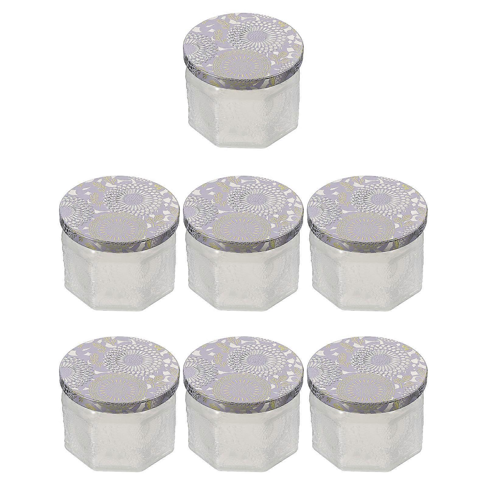Candleholder Clear Storage Jar Octagonal Shape Simple Design Home Decoration Diy Projects 7Pcs
