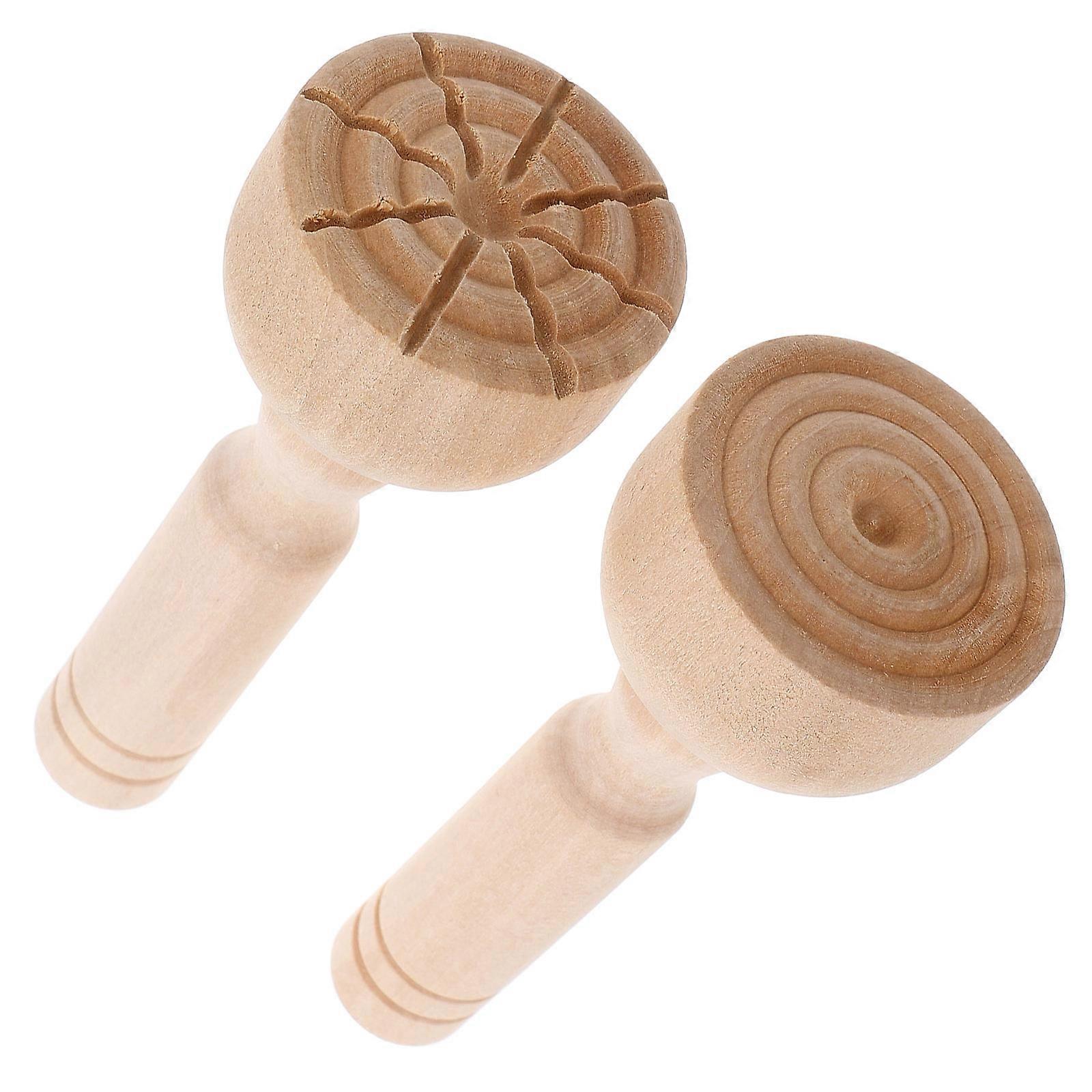 Wooden Handle Craft Stamps Mold for 2Pcs Creative Fun