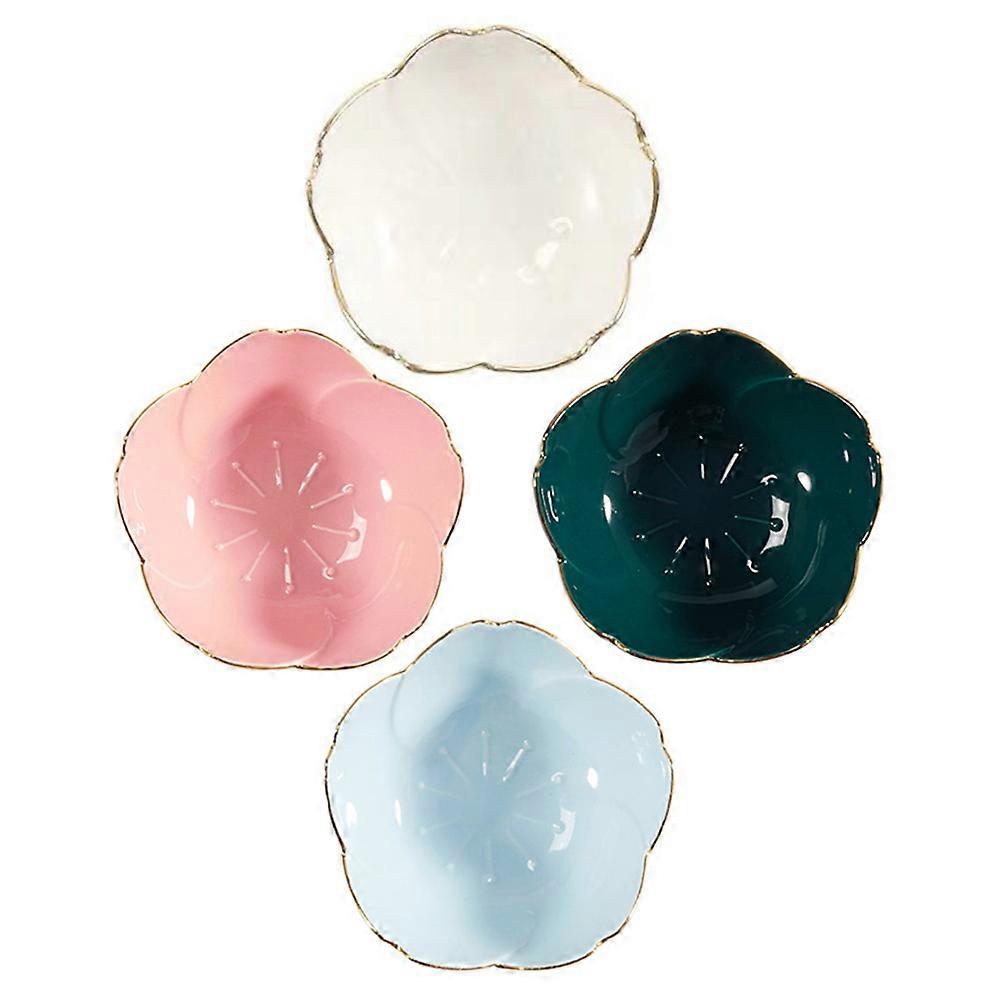 Assorted Color Soy Sauce Dish Ceramic Plates for Serving 4Pcs