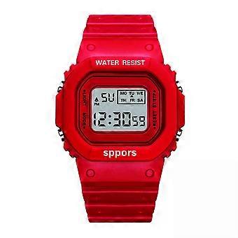Boys and Girls Student Electronic Watch Macaron Color Men's and Women's Sport Alarm Clock Waterproof Square Watches Gift
