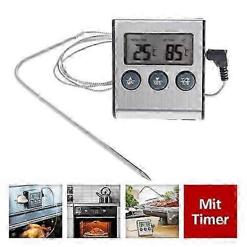 Fleischthermometer Digital Bratenthermometer Grillthermometer Backofen Kabellos