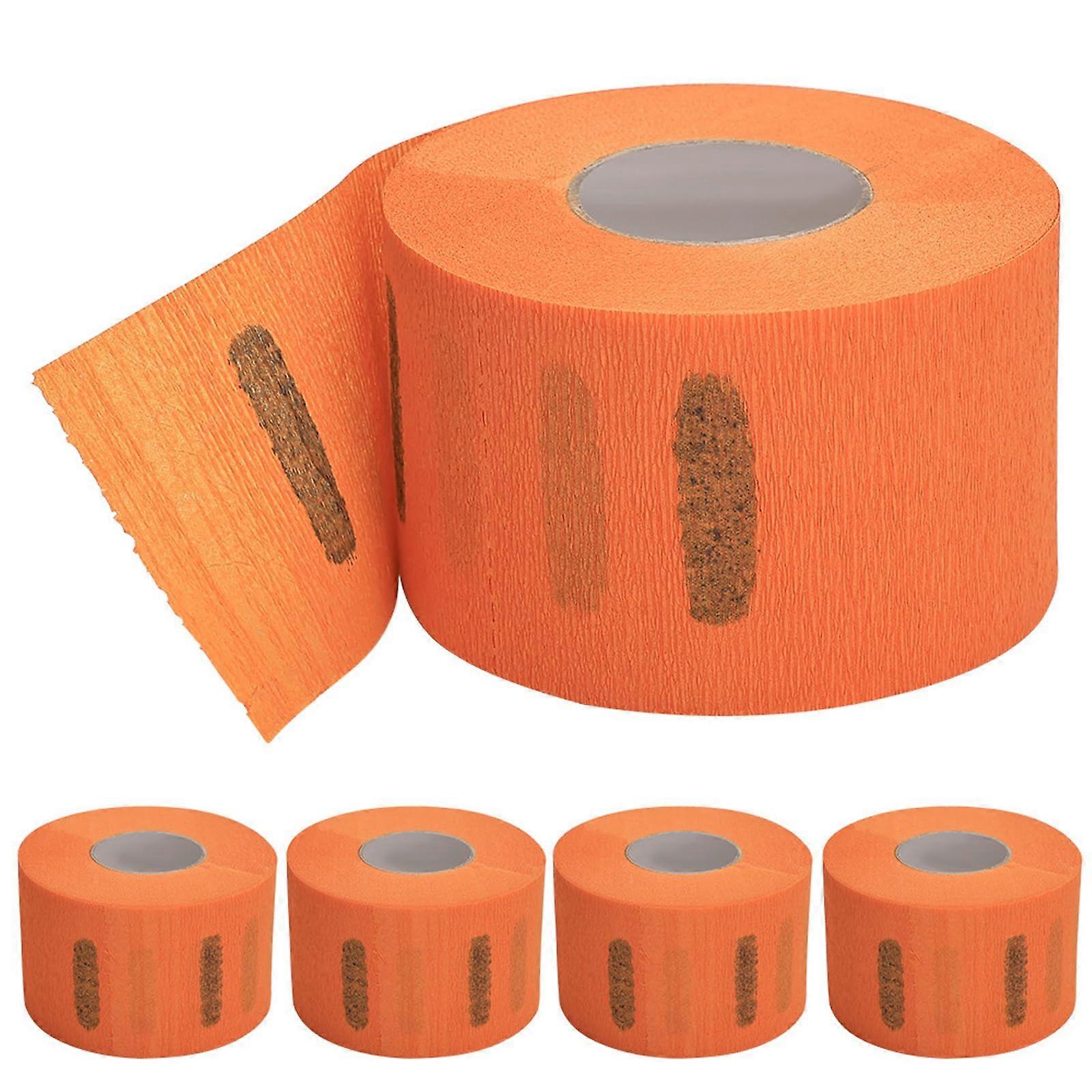 Barber Neck Strips Disposable Orange Paper, Soft Comfortable Fit, Moisture Absorbing Salon Protector
