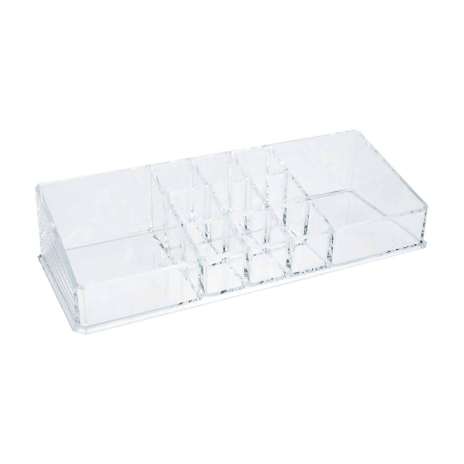 Desktop Acrylic Multi-Grid Box for Home Storage with 2Pcs Storage Cases