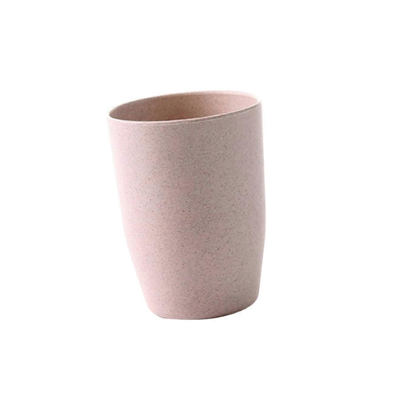Bathroom Tumbler Cup  EcoFriendly Wheat Straw Mug, Lightweight Stackable Pink Rinse Cup
