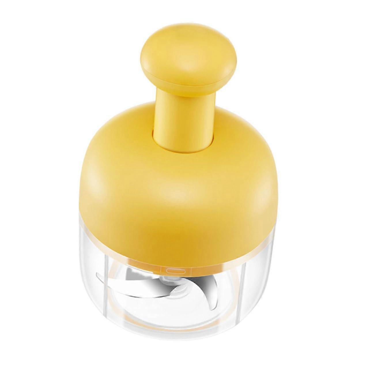 Manual Garlic Press Crusher Easy Clean Compact Yellow Handheld Chopper for Kitchen Use