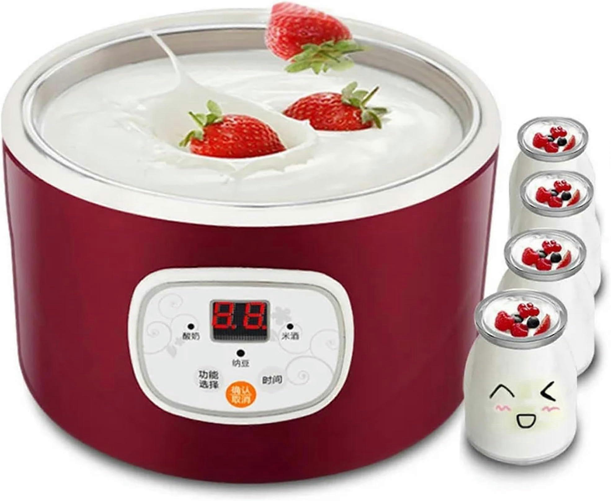 Automatic Yogurt Maker with Timer, Stainless Steel Liner, Fermentation for Rice Wine and Natto