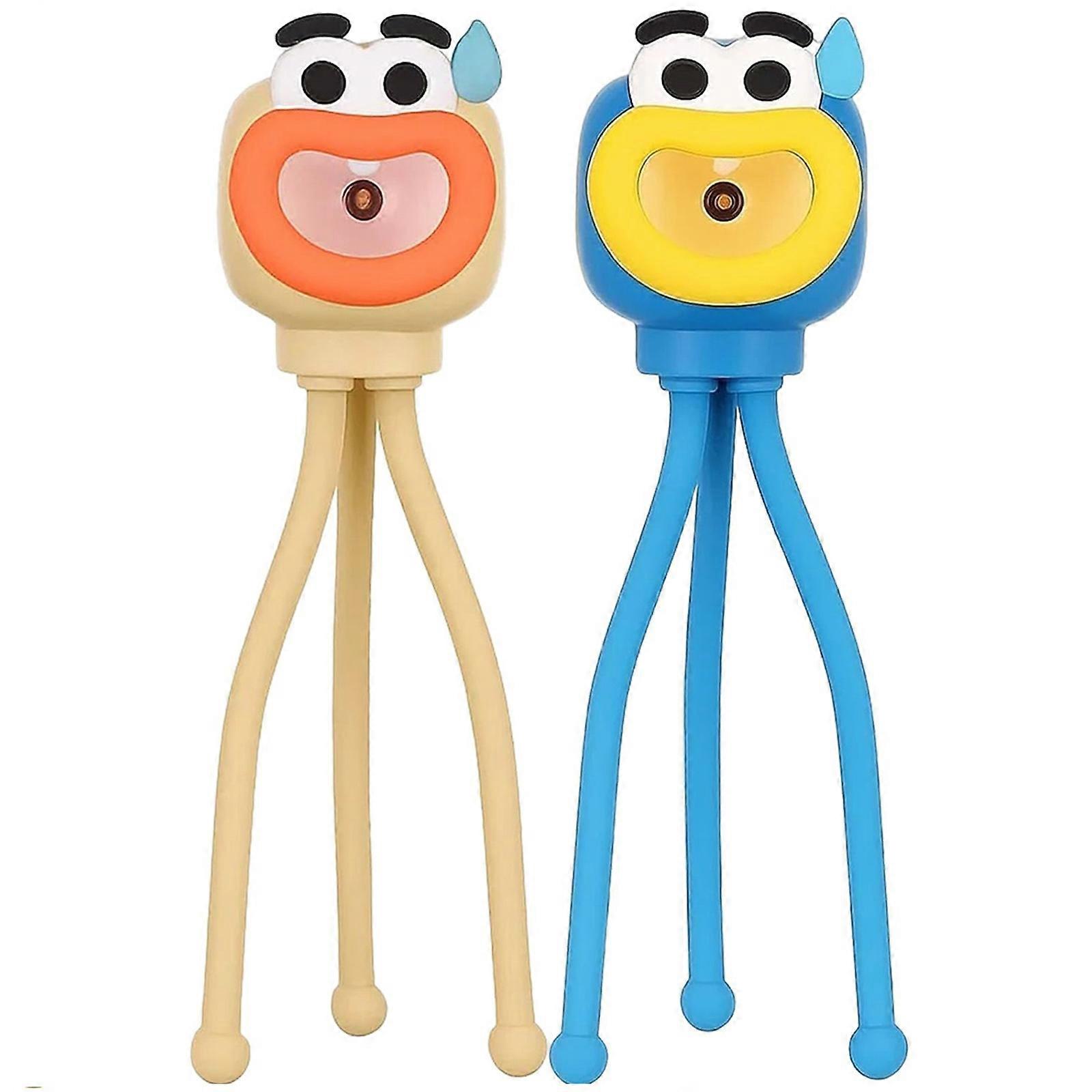 USB Powered Changeable Octopuses Lamp Flexible Angle Soft Light Source for Desk Bedside Activity  yellow and blue