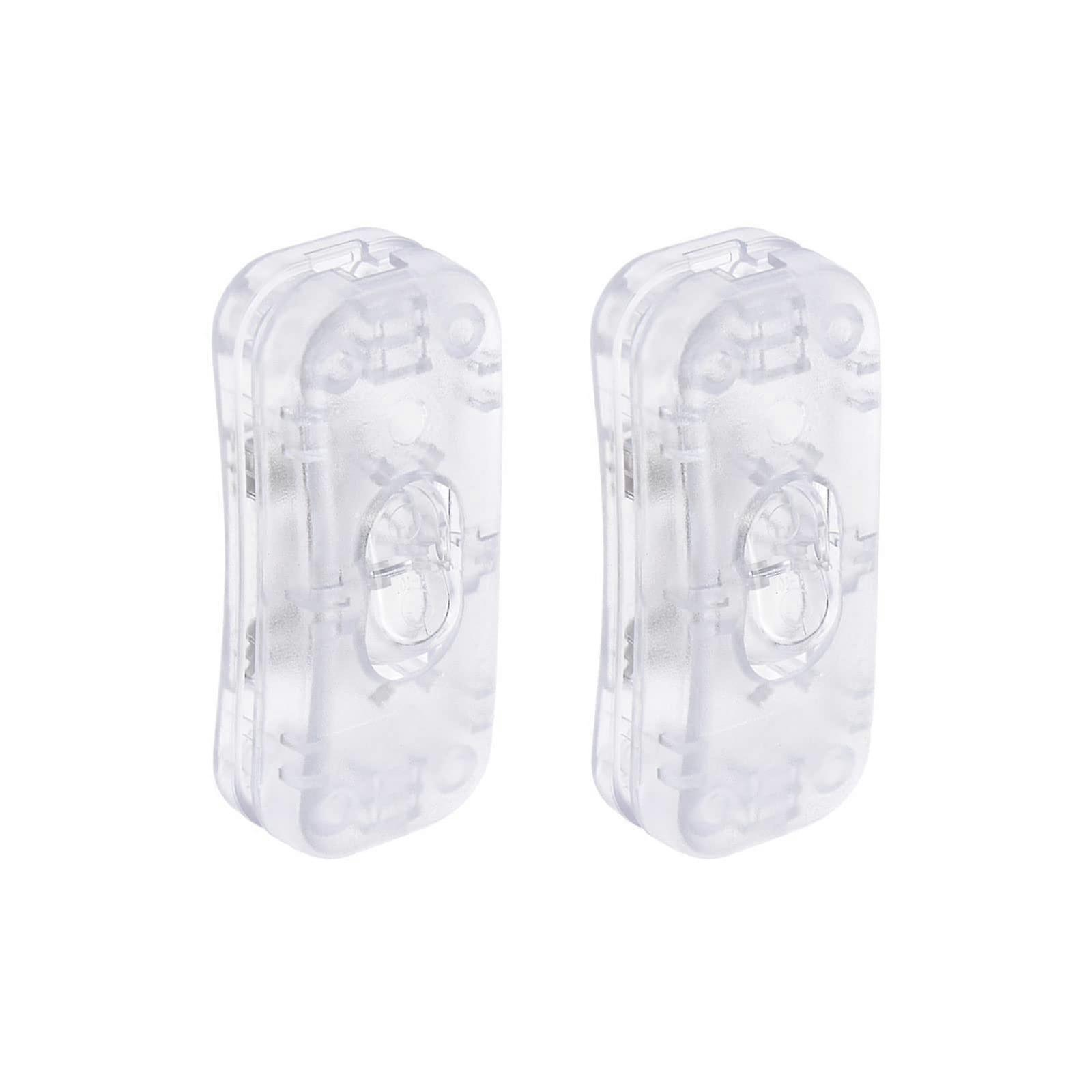 Inline Cord Switch for Lamp AC 250V 2A Clear Nylon Rocker On/Off Control, 2 Pcs