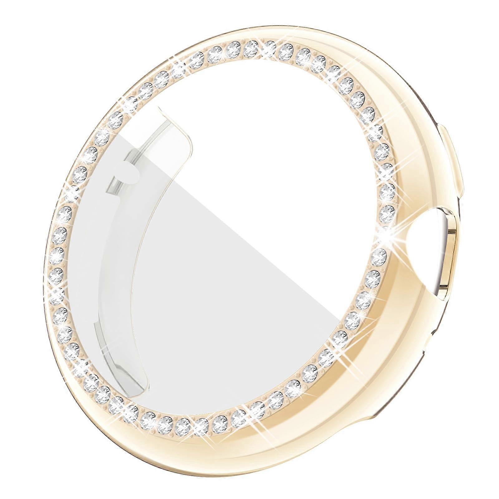 Smartwatch Case Light Gold Silicone Cover with Full Coverage Scratch Resistant Protective Shell