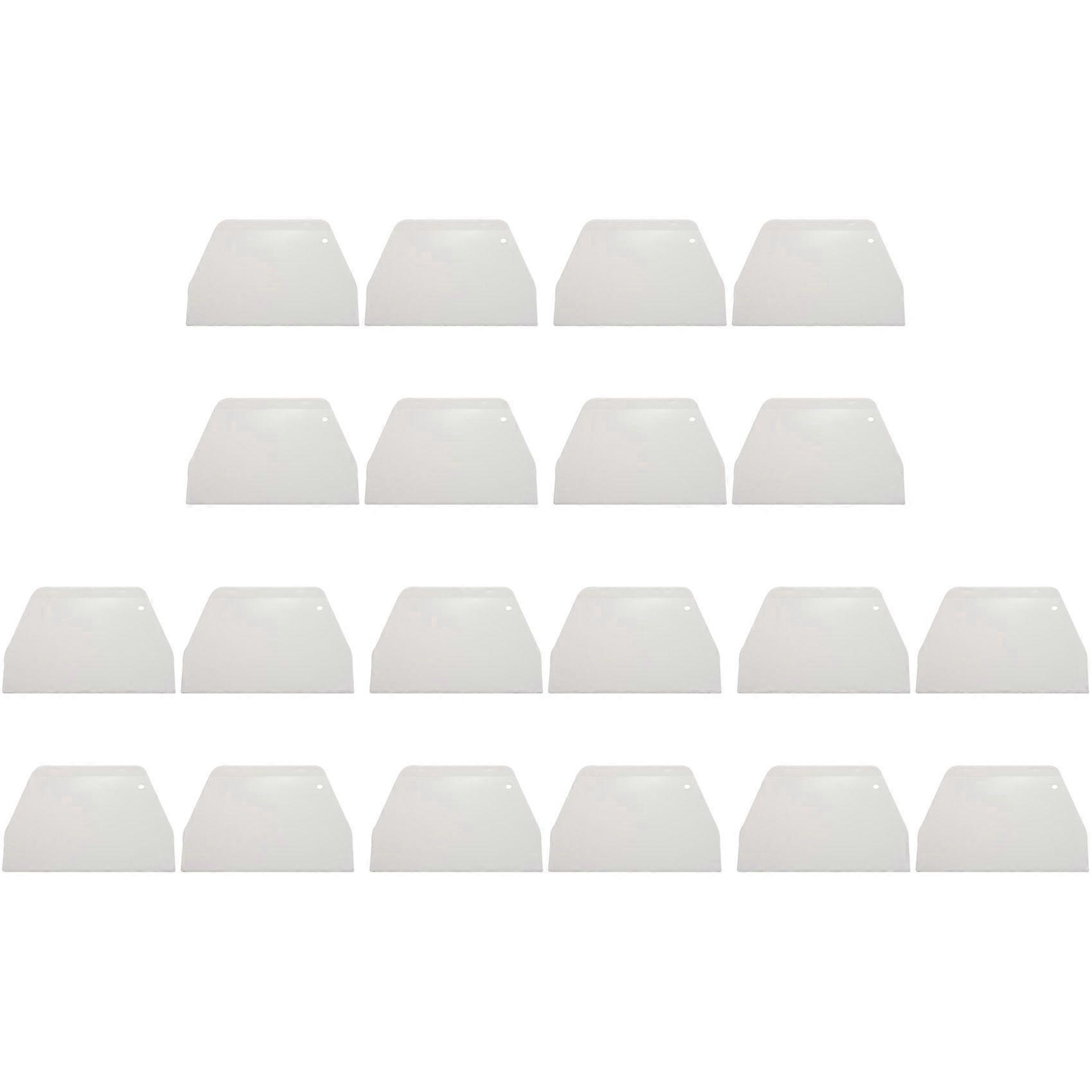 20 Pcs 19 cm x 12.5cm Flat White Plastic Cake Decorator Dough Pastry Scraper Tool