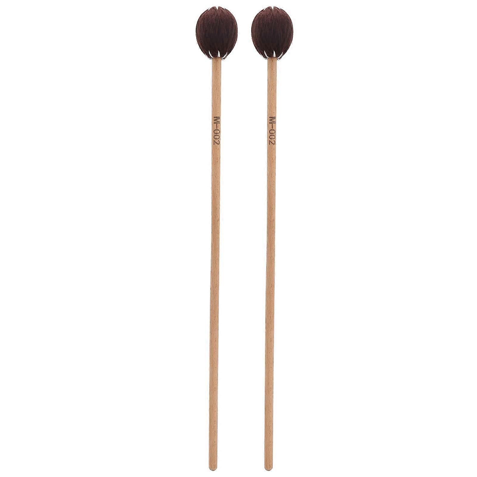 2pcs Marimba Mallets with Ergonomic Maple Handle and Soft Wool Head for Beginner Percussion