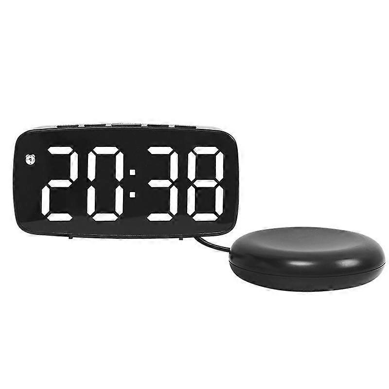 LED Electronic Alarm Clock, Color: Black Shell White Light
