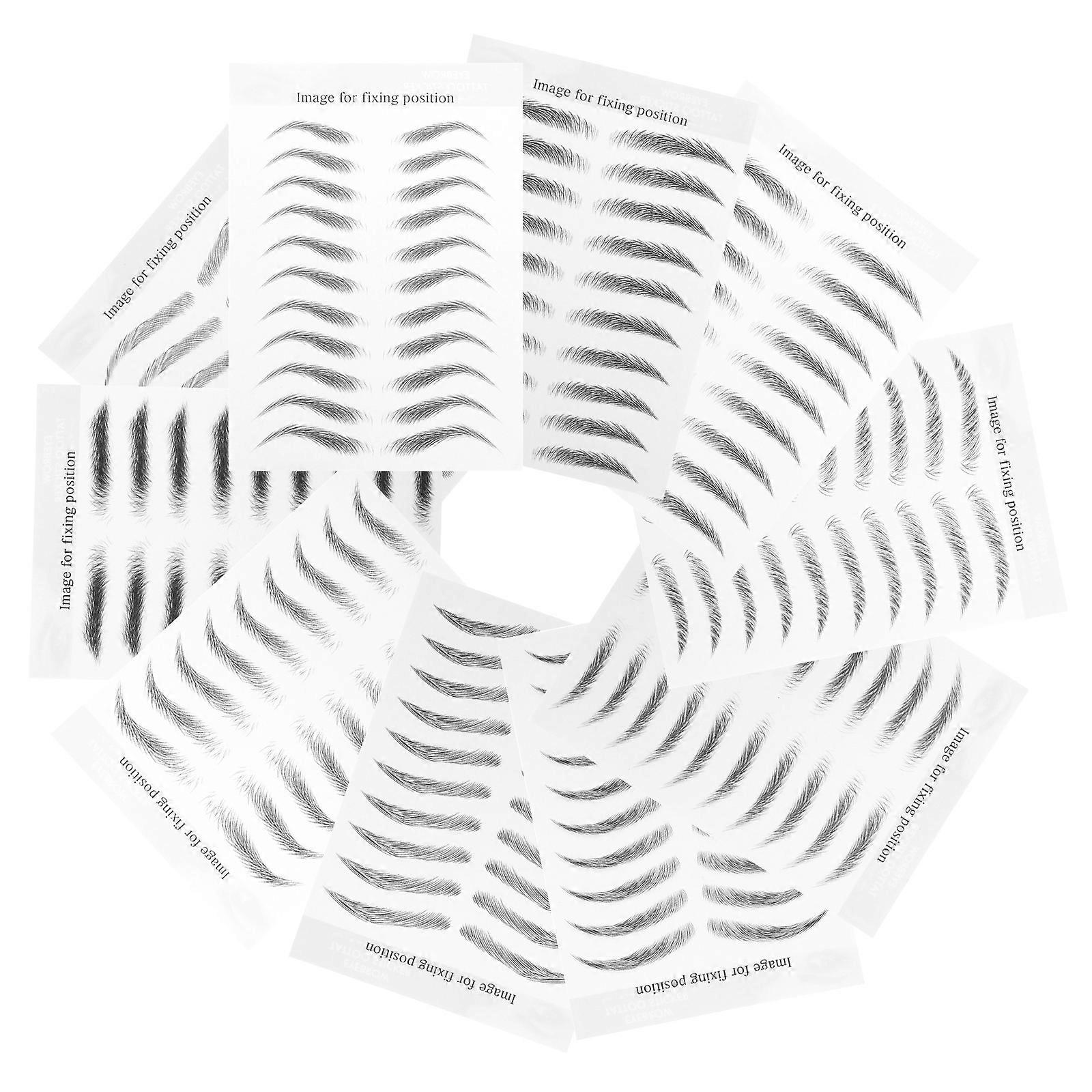 Black Eyebrow Stickers for Waterproof Brow Decoration 10 Sheets