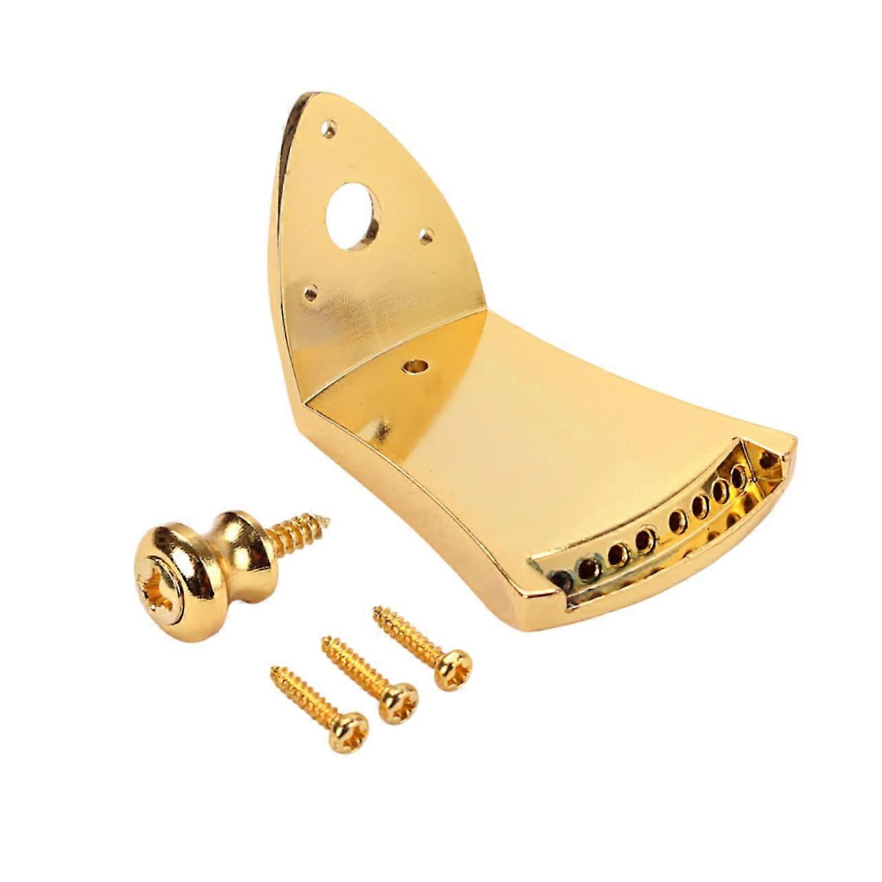 8 String Mandolin Tailpiece Gold Plated with Removable Cover for Quick String Change