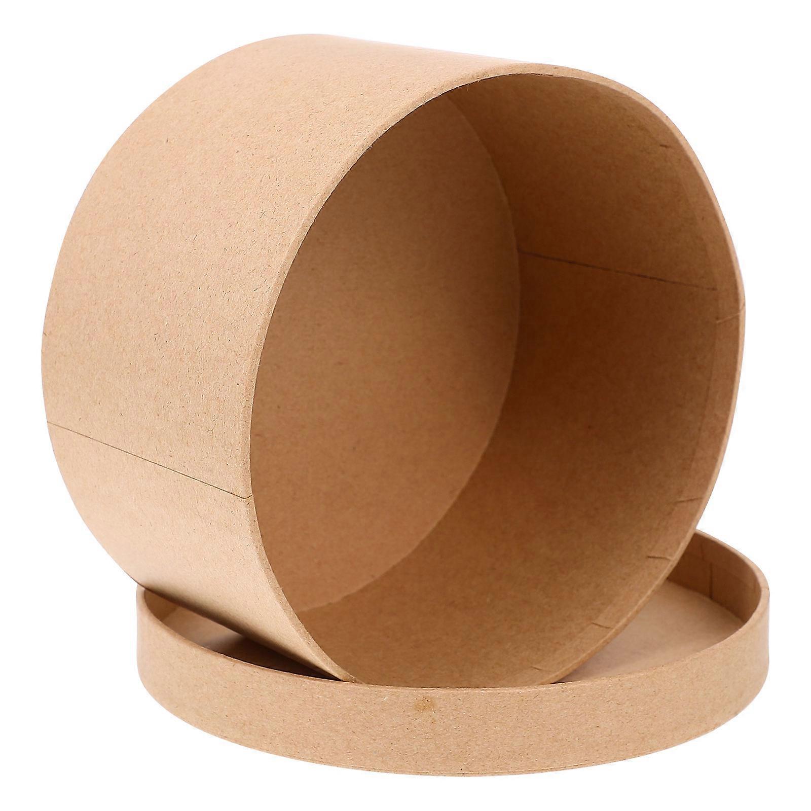 Kraft Paper Cookie Container for Dessert Packing 1Set Round Box Khaki