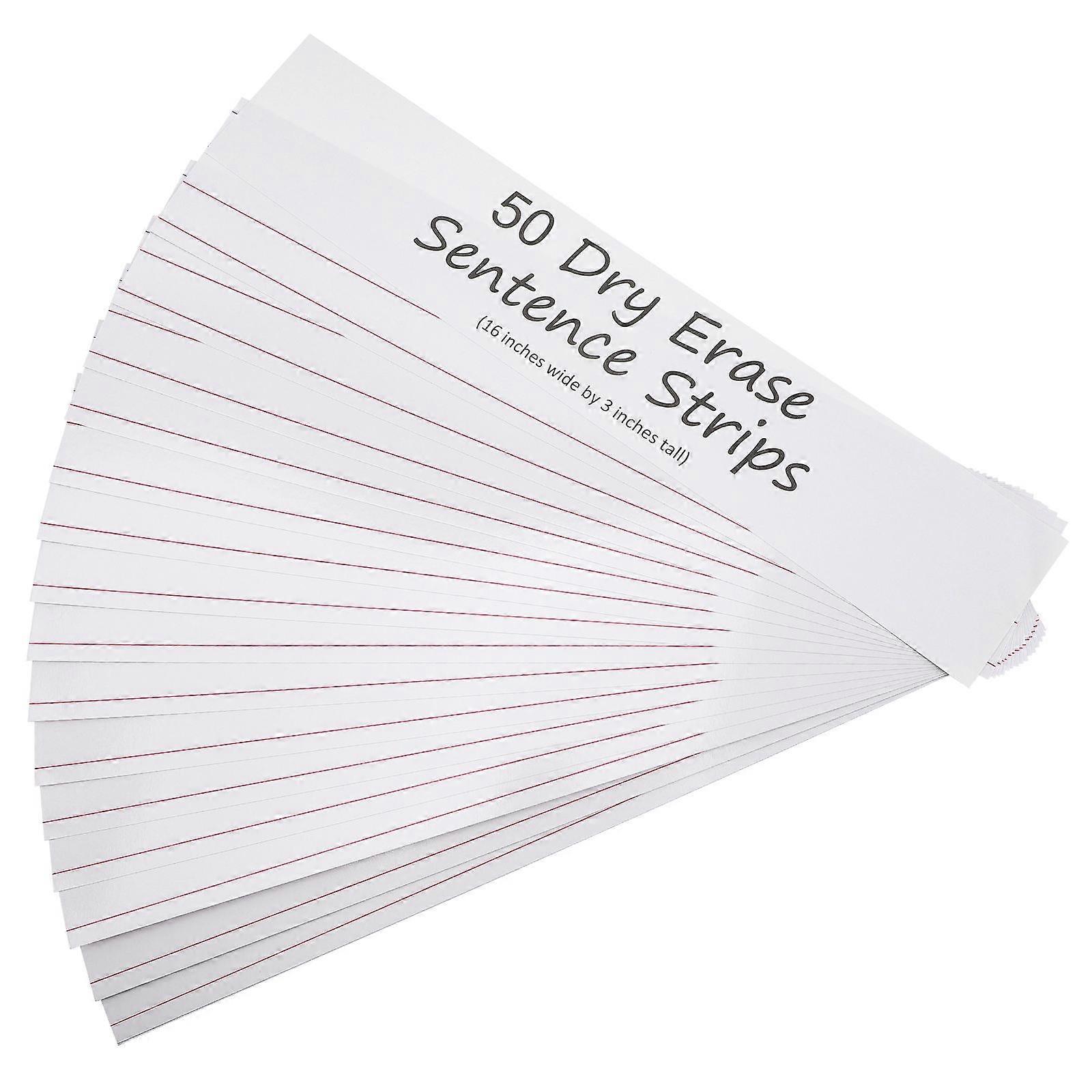 250Pcs White Sentence Strips for Writing Learning Ruled Sentence Strips