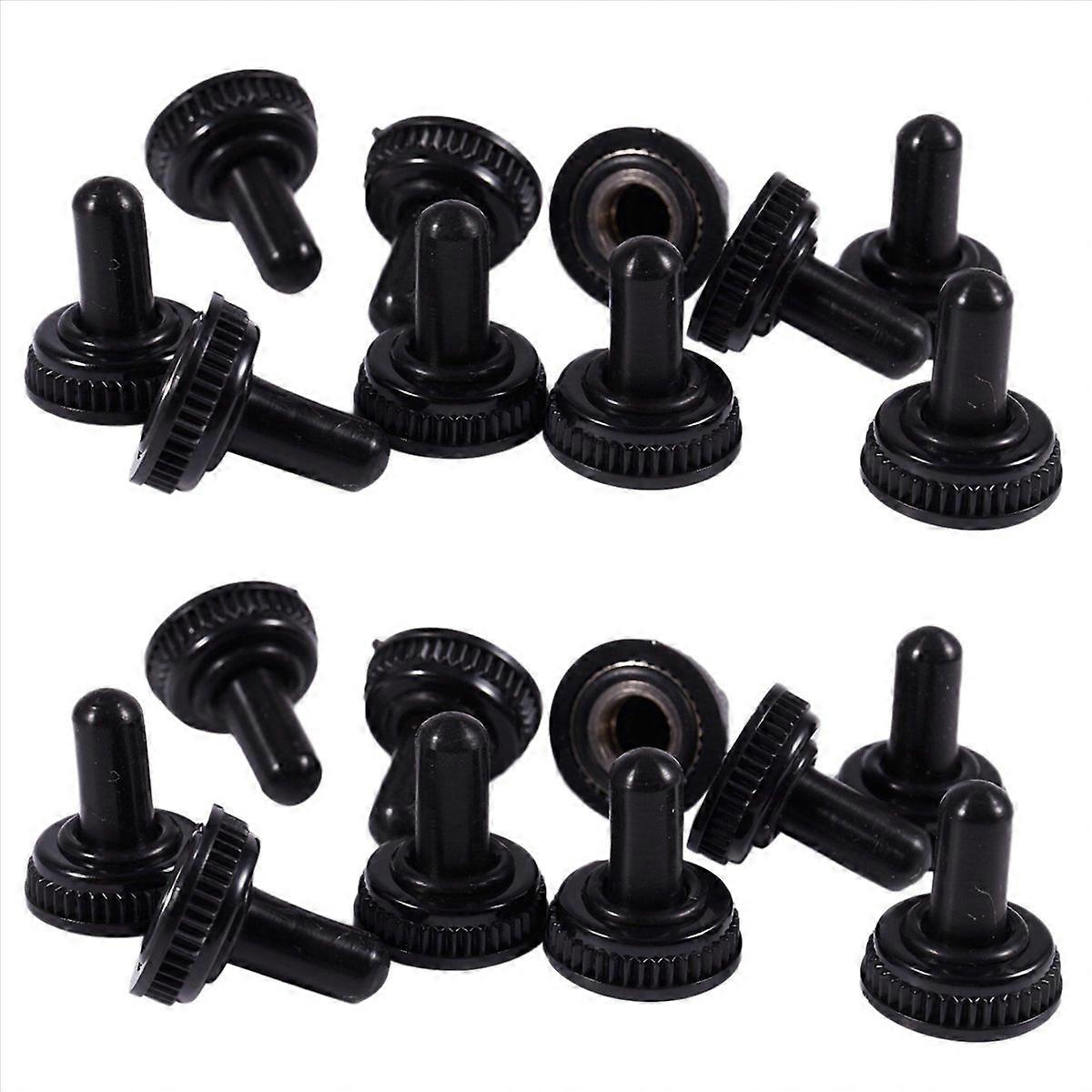 20 x Waterproof Toggle Switch Boot Cap Black Rubber Cover 6mm Diameter