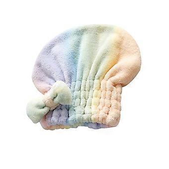 Microfiber Hair Drying Towel for Women with Bow, Soft Coral Fleece, Quick Absorbent Hair Wrap