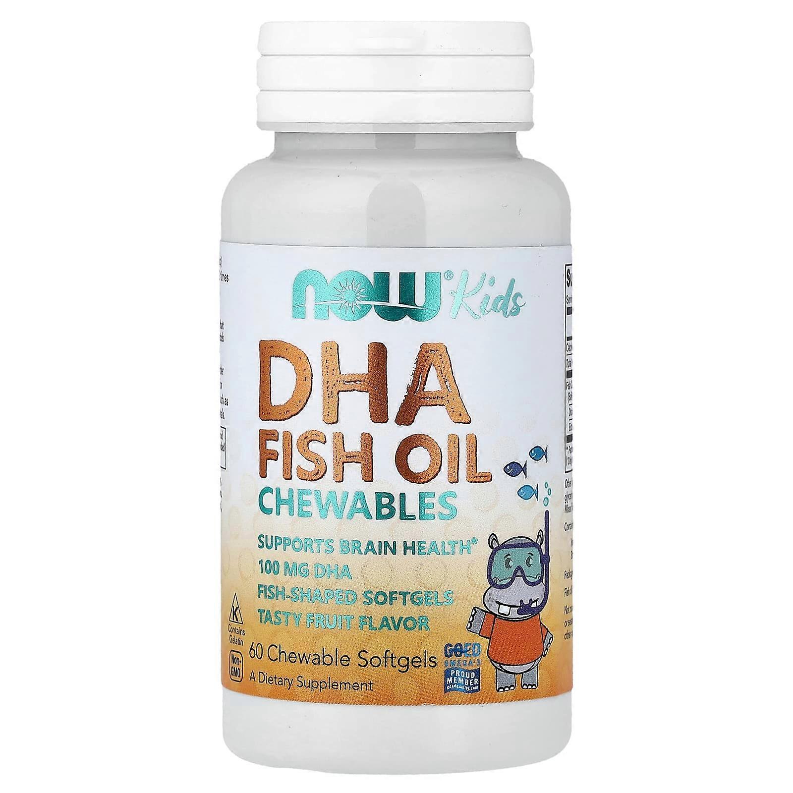 NOW Foods, Kid's DHA Chewables, Tasty Fruit, 60 Softgels