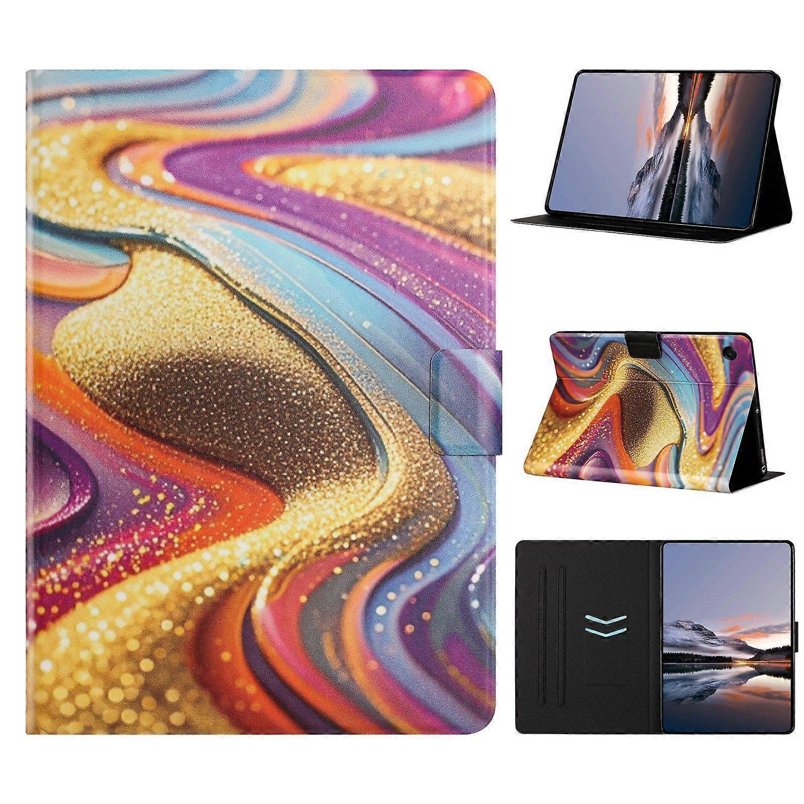 Litchi Texture Voltage Painted Vegan Leather Smart Tablet Case