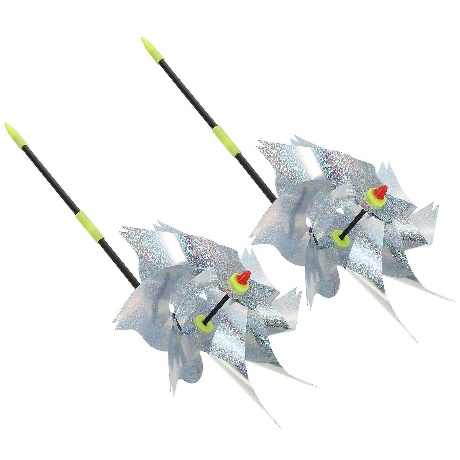Bird Garden Windmill for Bird 2Pcs Silver Windmill Device