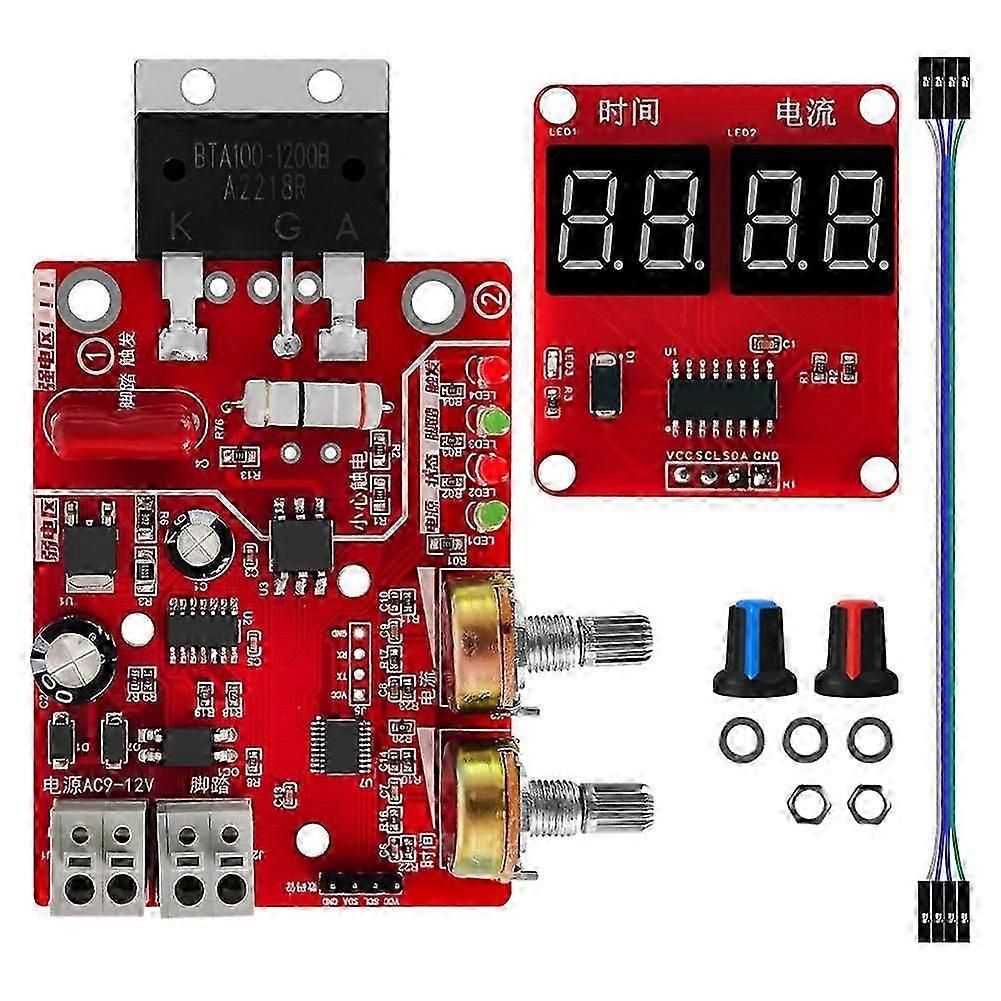 Spots Welder Machine Time Control Board 100A Spots Welding Control Board Current Digital Display Controller Board
