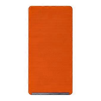 Supporto da scrivania universale multifunzionale pieghevole e deformabile per telefono, tablet e laptop, colore arancione.