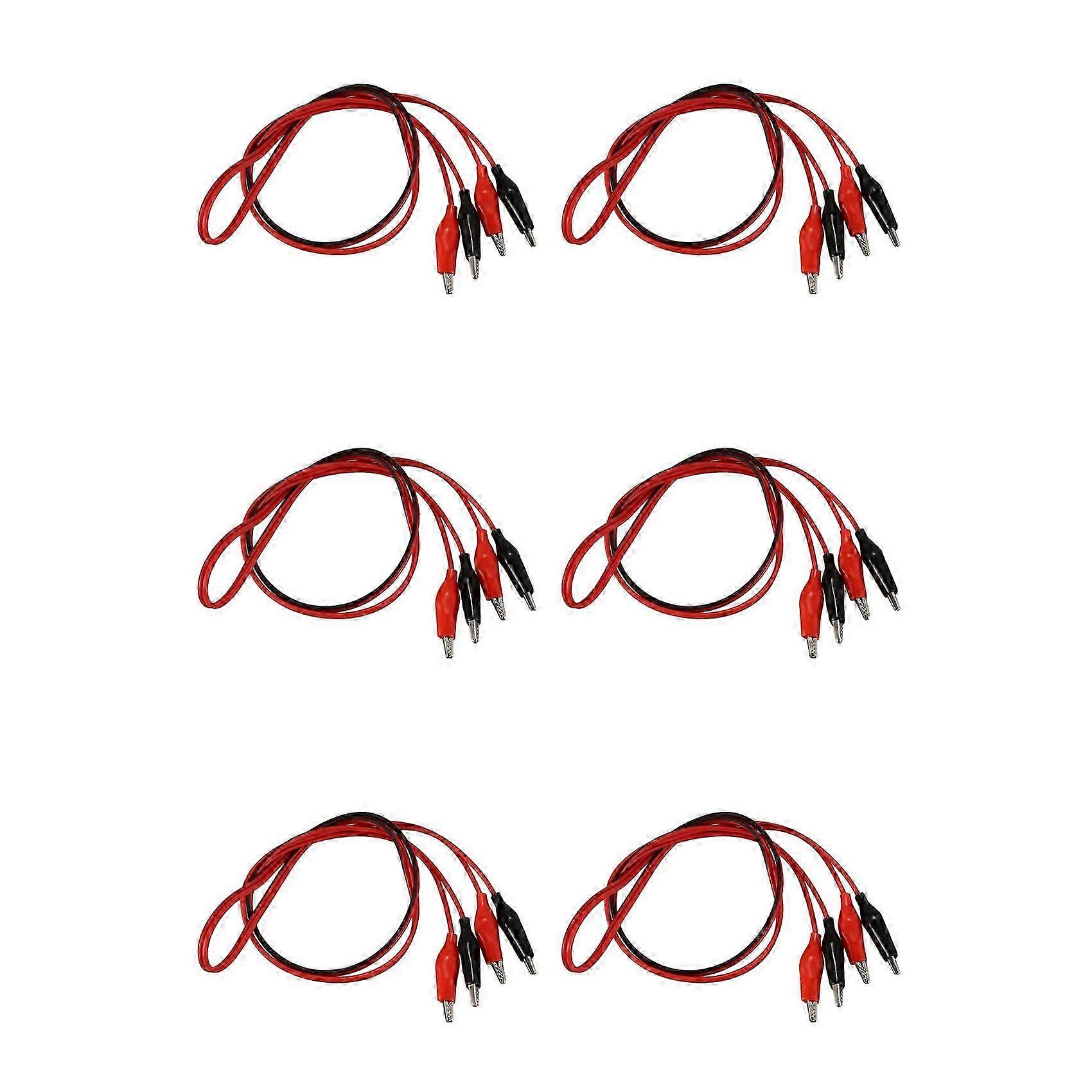 6pcs 1M Double-End Alligator Clips Test Lead Jumper Wire