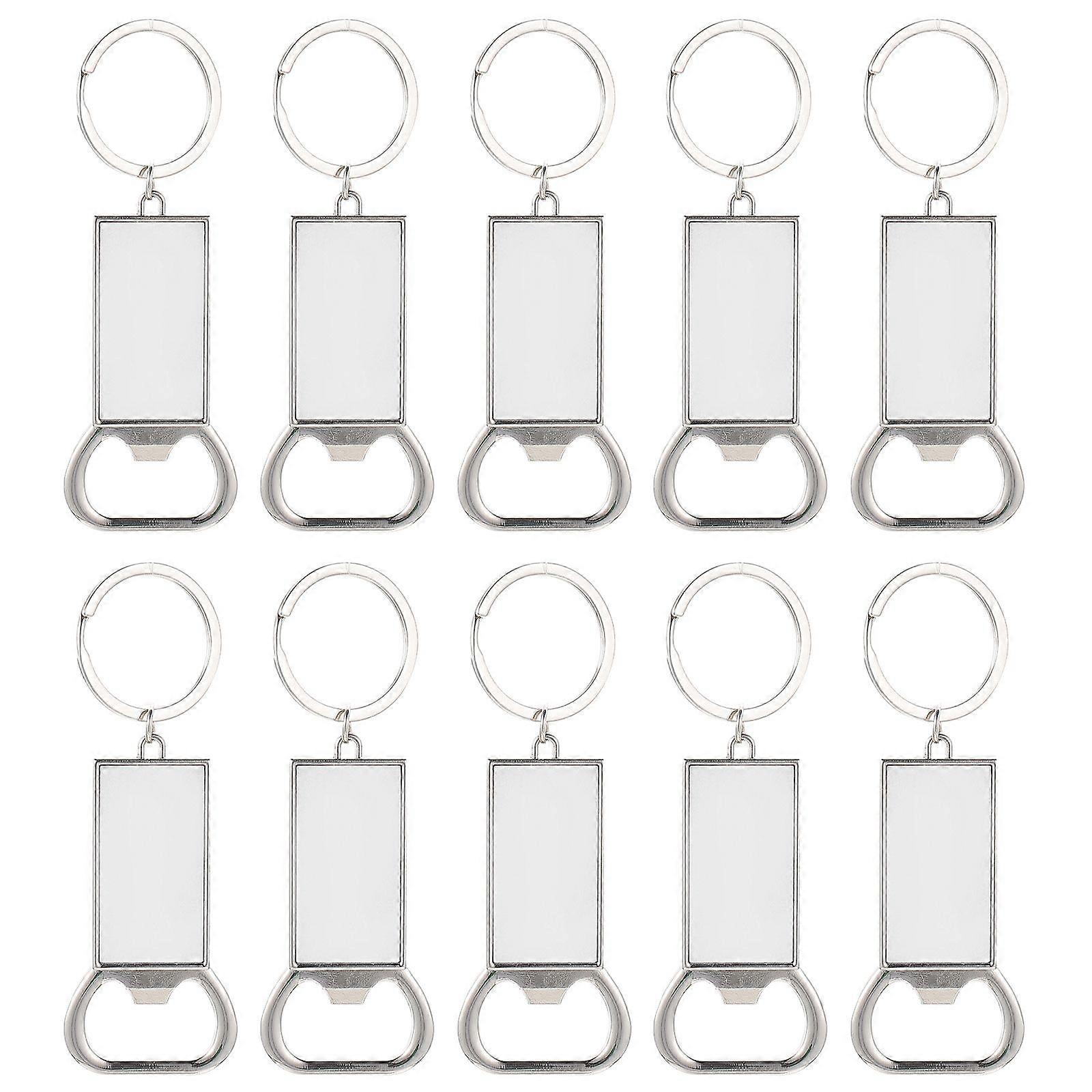 10Pcs Decorative Beer Openers Delicate Blank Keychains Multi-function Key Chains Key Accessory Multi