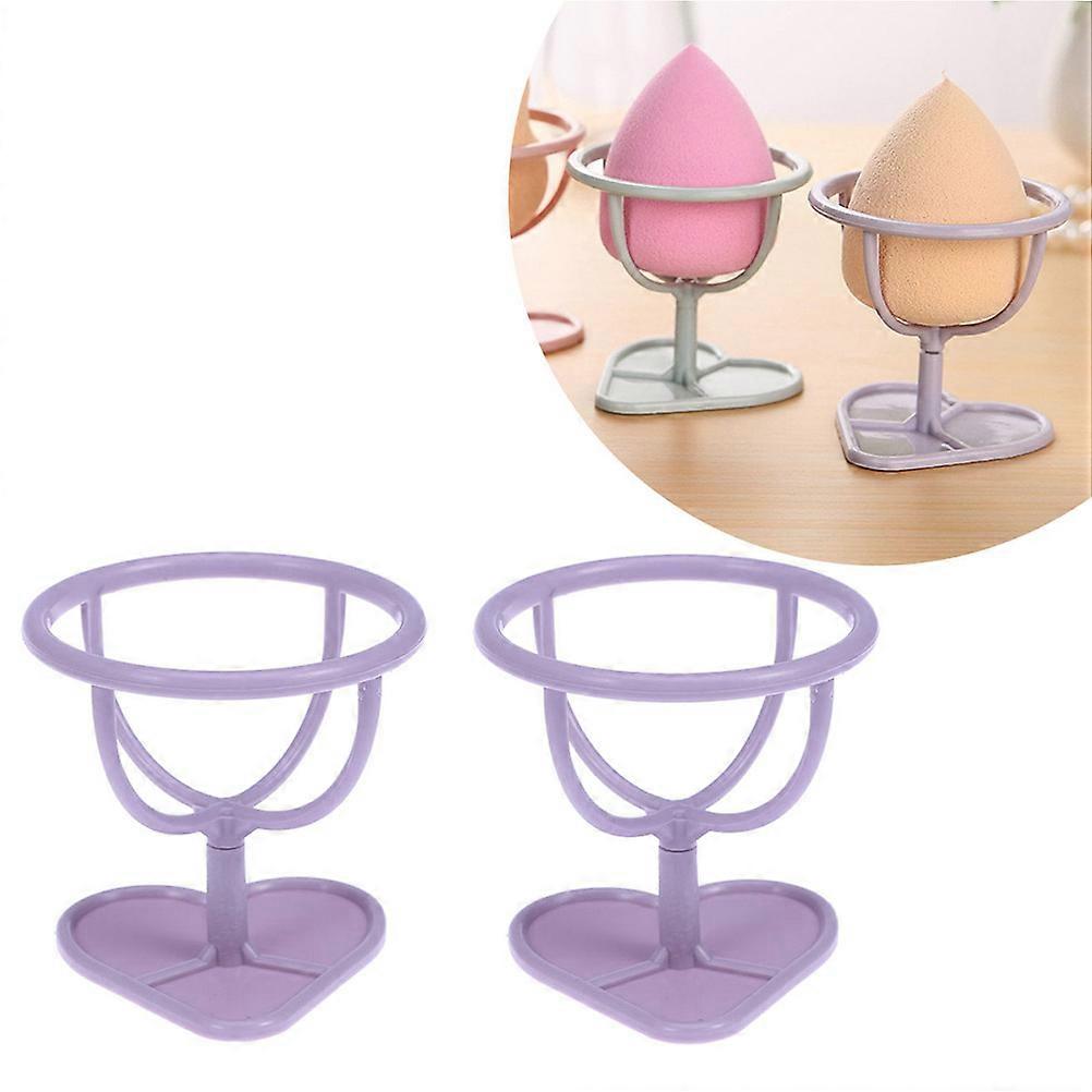 Makeup Sponge Powder Puff Stand Rack for Storage 6Pcs Purple
