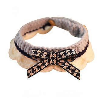 Collar de gato para mascotas Corbata de algodón tejido Collar de collar Collar de collar Lindo collar Cuello Cuello Pajarita Pañuelos Accesorios (Azul, XS)