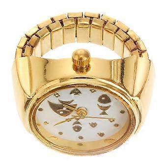 Relógio de dedo dourado com anel e estampa de gato (1 unidade)