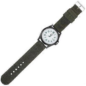 Mann Quarz Armbanduhr Gewebtes Nylon Männliche Uhr Mode Sport Armbanduhren Kalender Quarz Armbanduhr (Armeegrün)