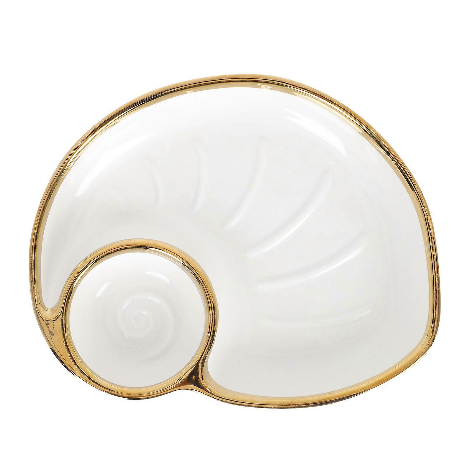 Ceramic Snail Tableware Dumpling Dish for Kitchen Use 1Pcs