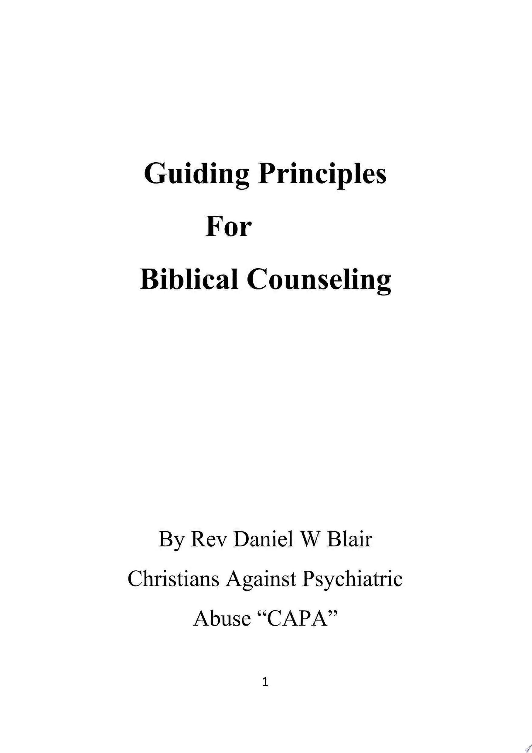 Guiding principles for biblical counseling