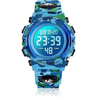 LED Multifunctional Waterproof Watch for Kids - Kids GiftsCamo Blue