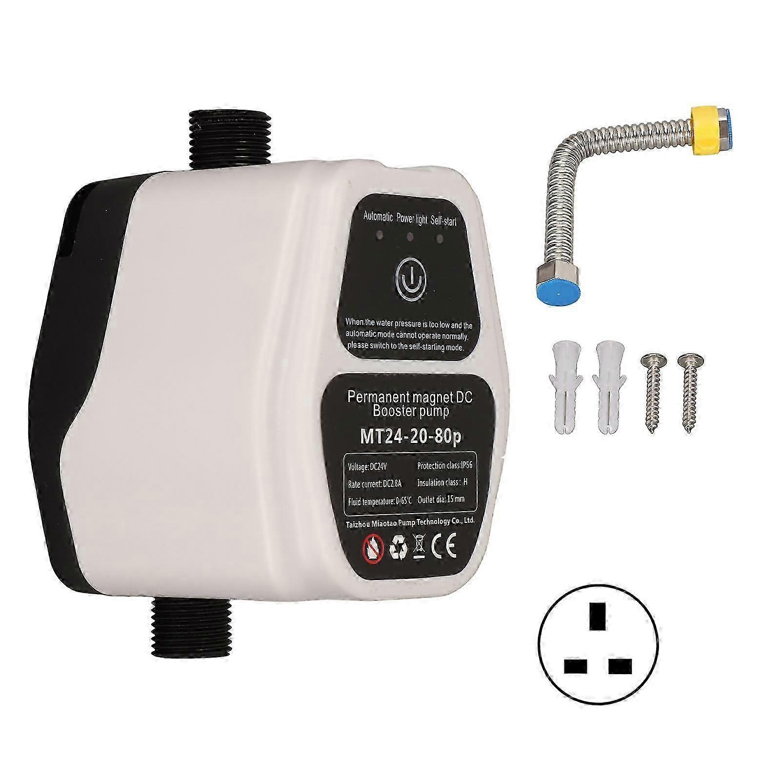 Booster Pump Automatic Water Pressure Shower Boosting Recirculating Wall Mounted DC Pump 100?240V UK Plug