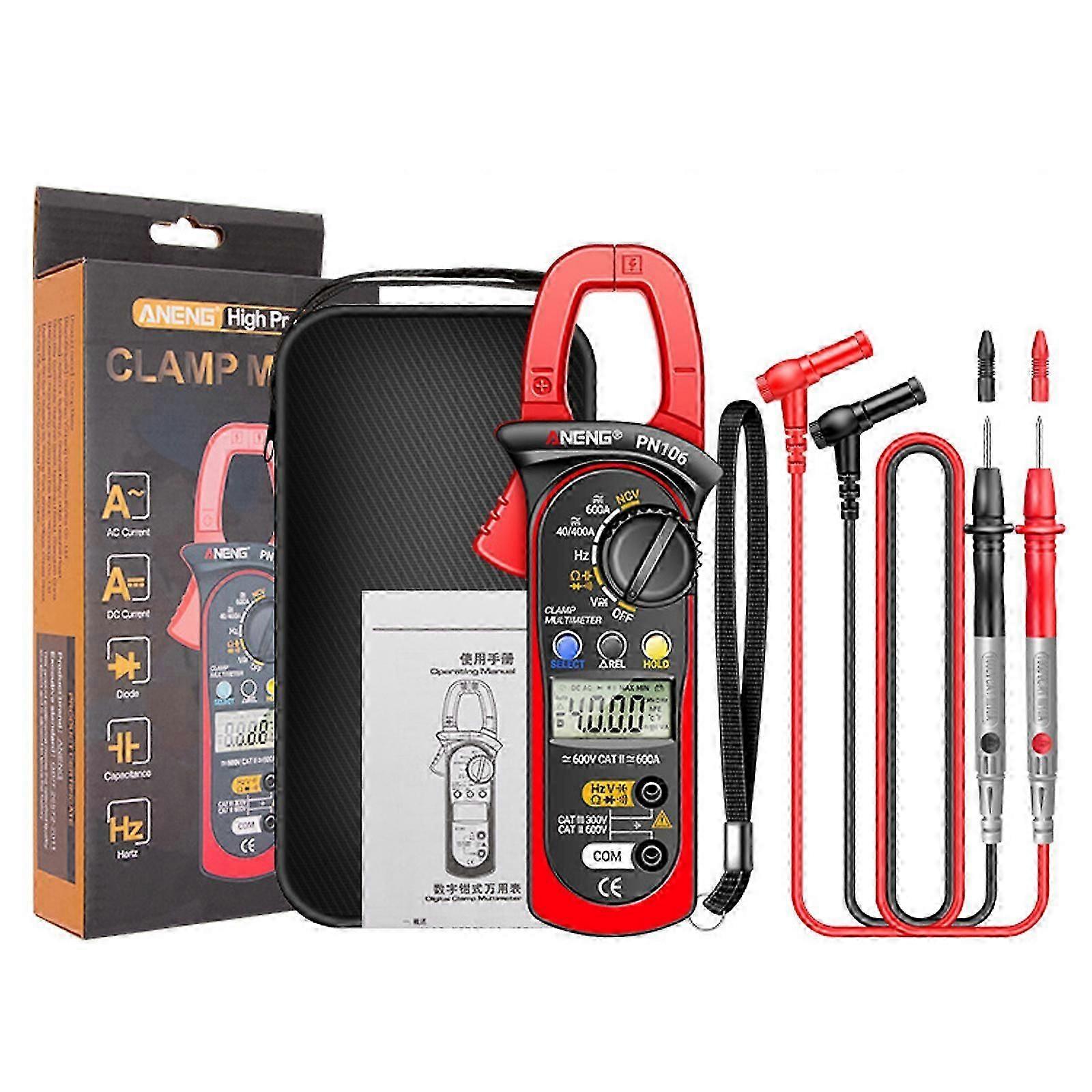 Digital Multimeter Tester AC DC Volt Amp Clamp Meter Auto Range LCD Handheld