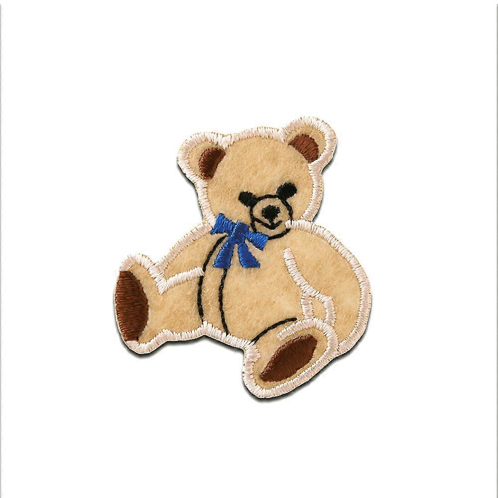 Patch / iron-on patch - Teddy bear sitting - brown - * - Iron-on patches