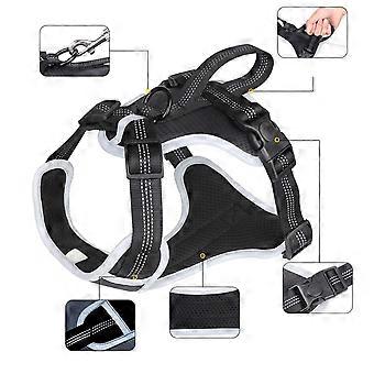 Pet dog harness triangle fixed ergonomic grip reflective adjustable breathable dog chest harness for outdoor walking bla [XR]