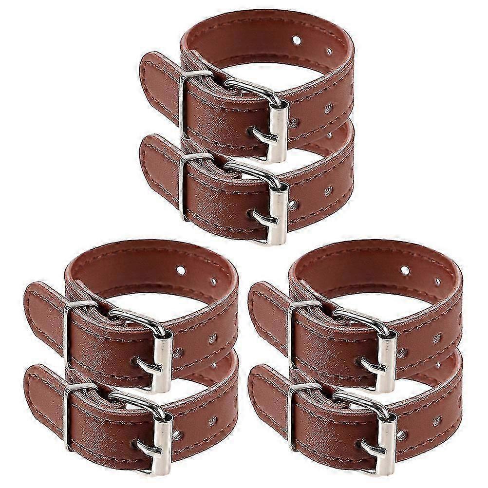 Adjustable Bike Front Basket Leather Strap Set